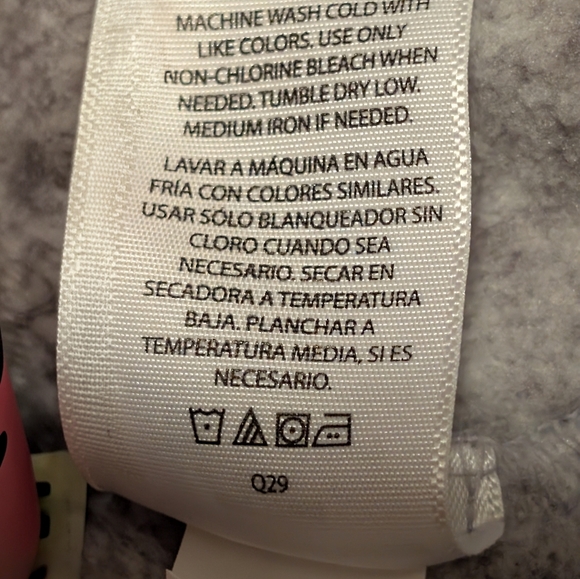 Athletic Works Girls Quarter Zip Fleece Pullover - Grey/Pink - Size L (10-12) - Picture 6 of 7